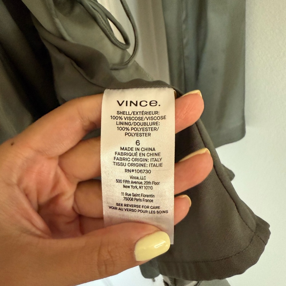 Vince - Sea Foam Green Satin Long Sleeve Blazer - Picture 3 of 5
